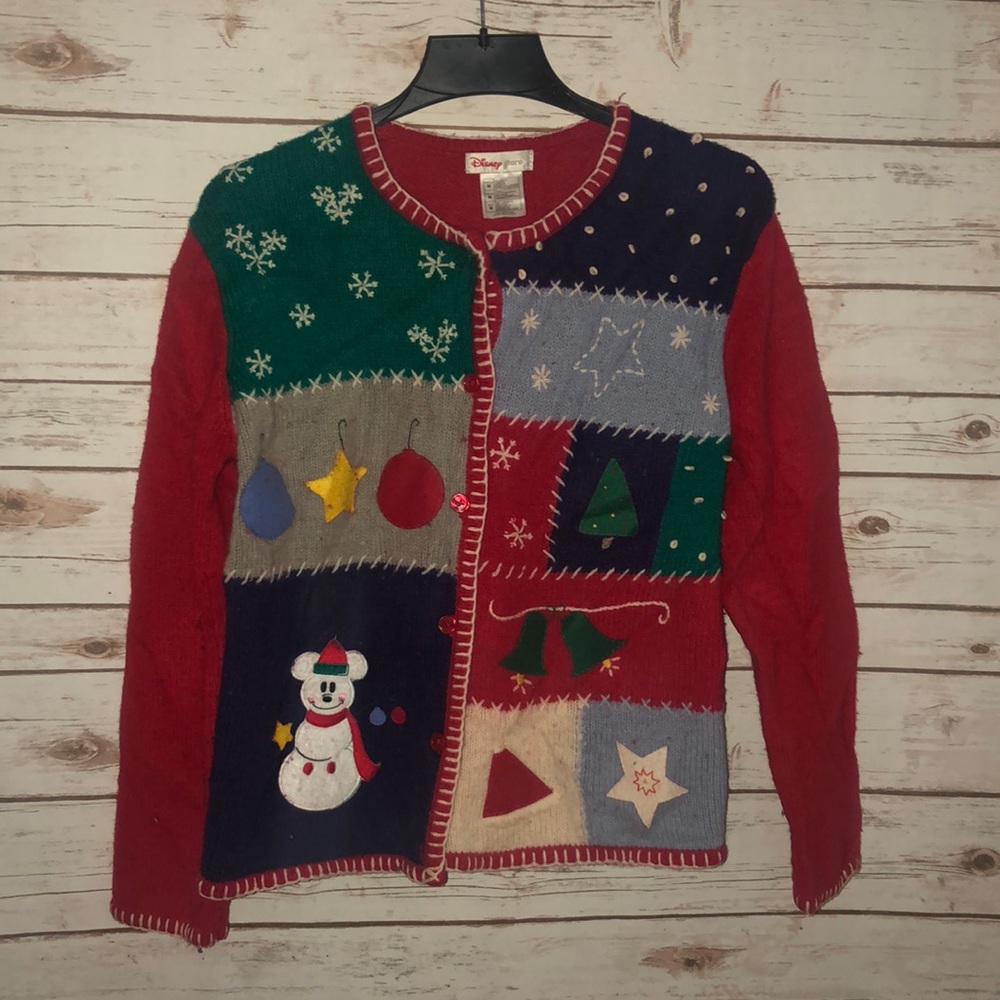 Disney Store Mickey Mouse Christmas Sweater Wool size m